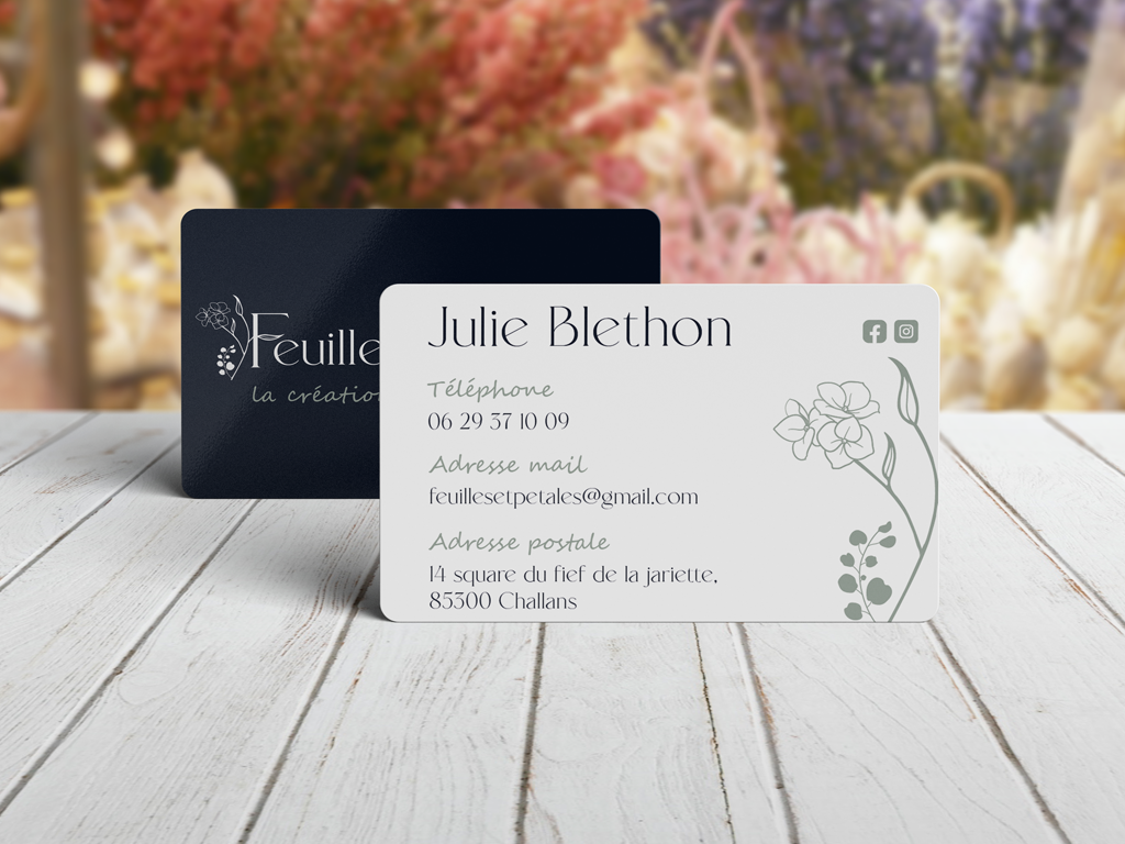 Cartes de visite verso de Feuilles & pétales