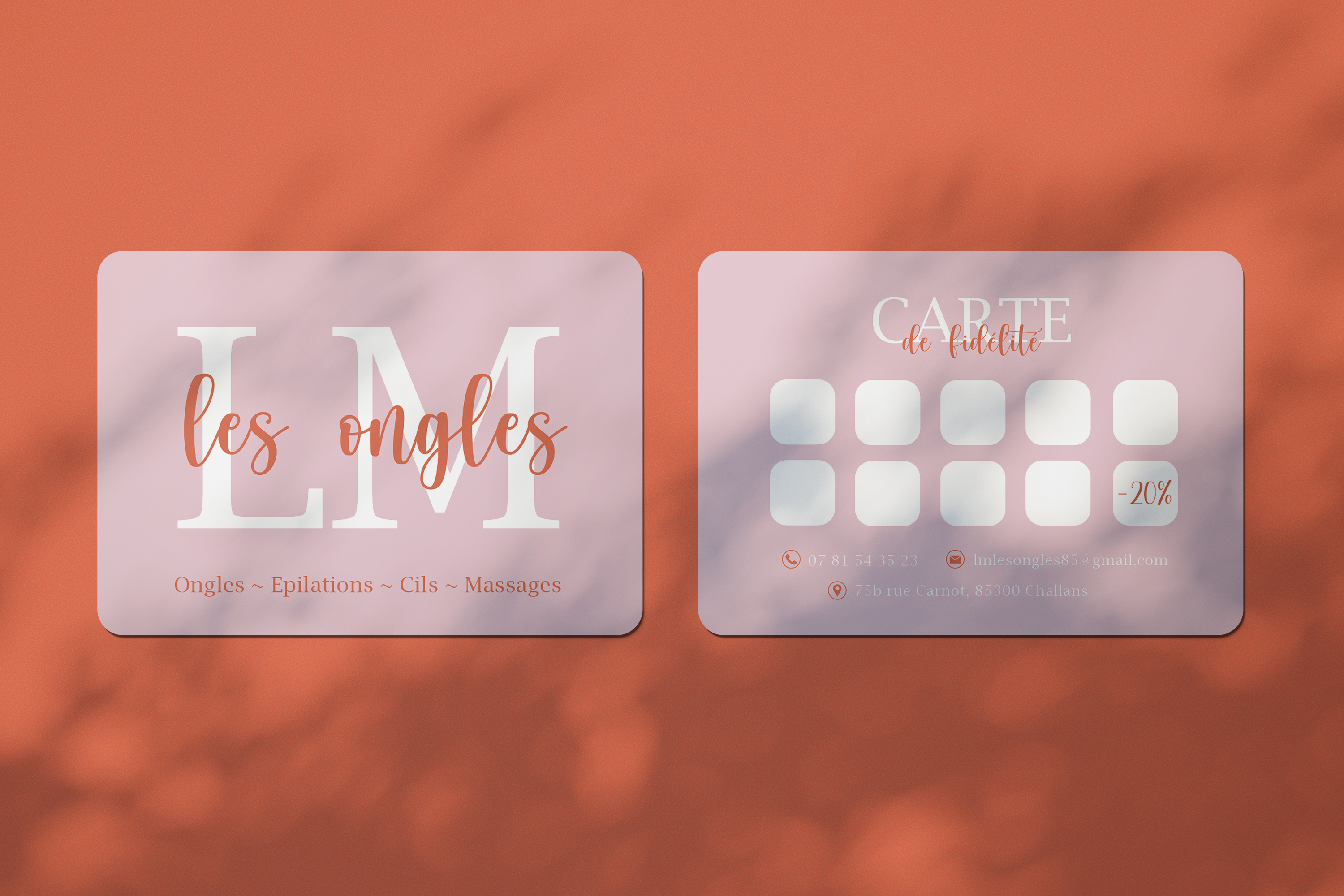 Cartes de fidélité de LM les ongles recto et verso