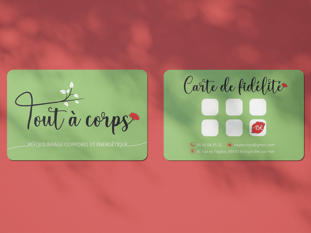 Carte de fidélité recto verso de Tout à corps