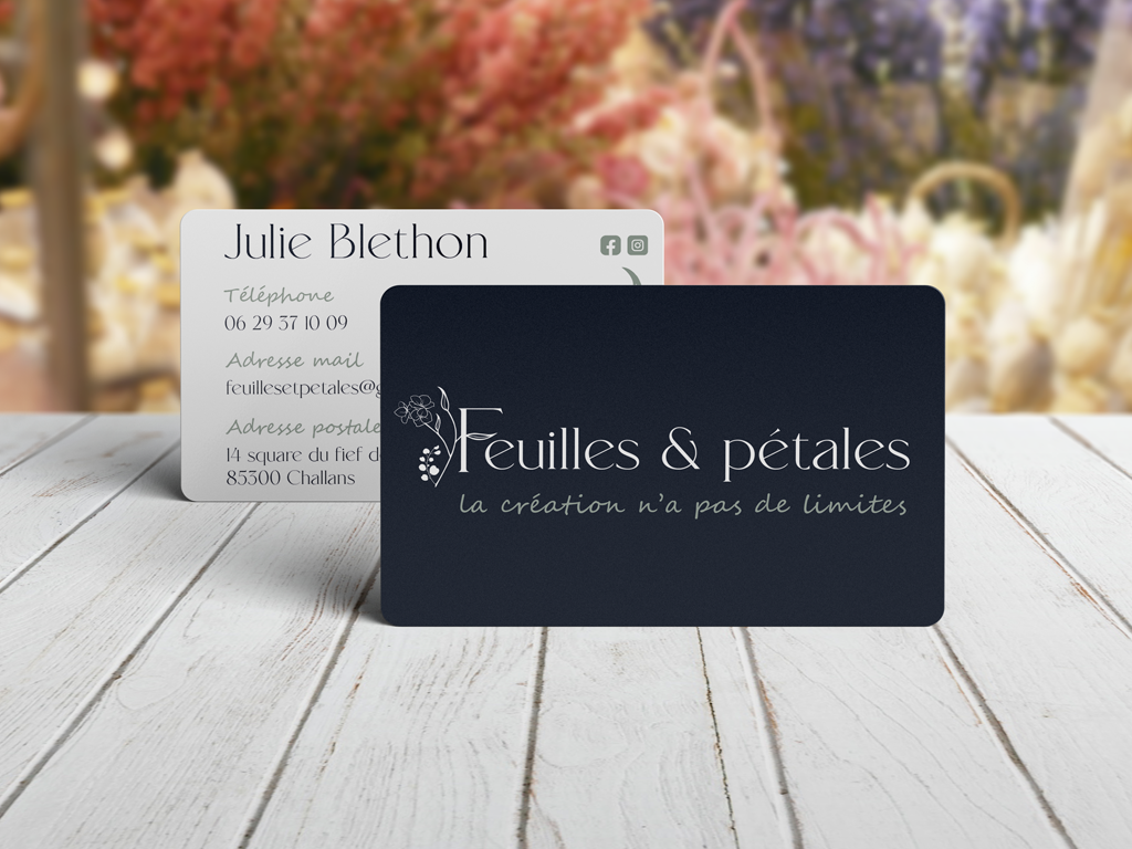 Cartes de visite recto de Feuilles & pétales