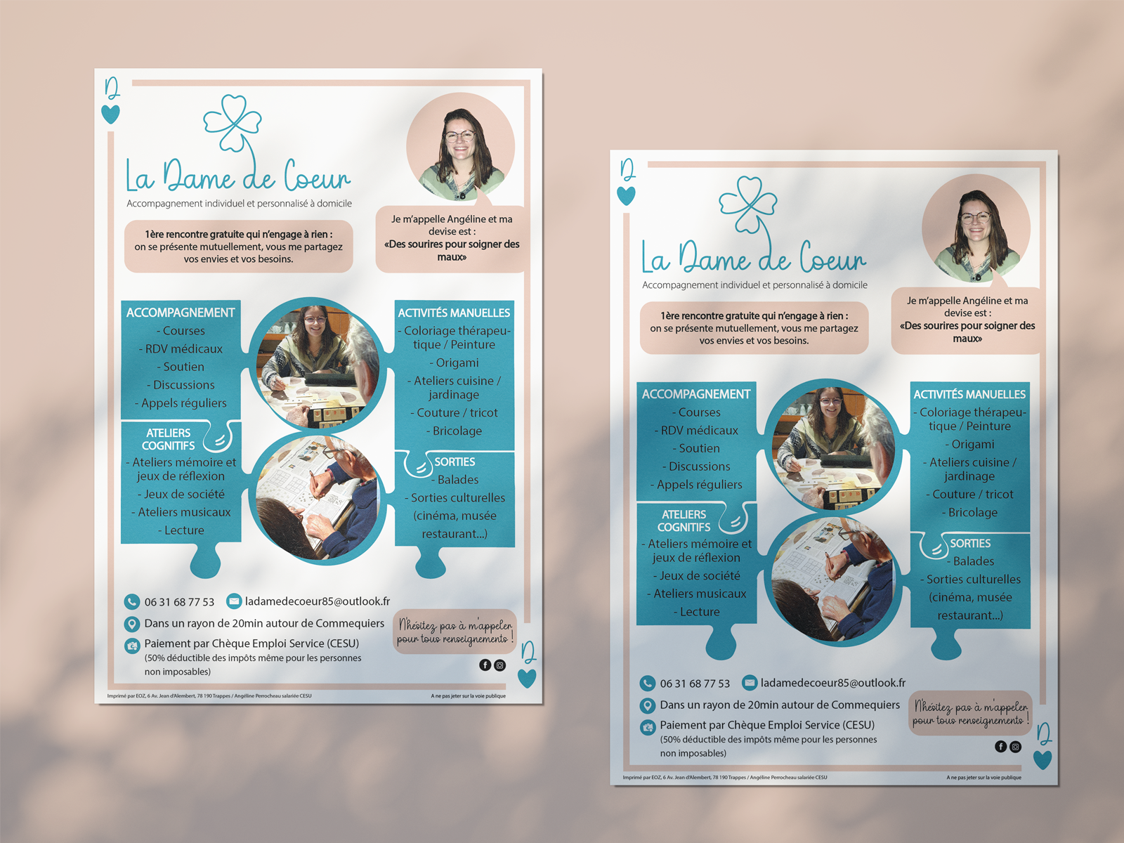 Flyer recto de la Dame de Cœur réalisées par Solécla