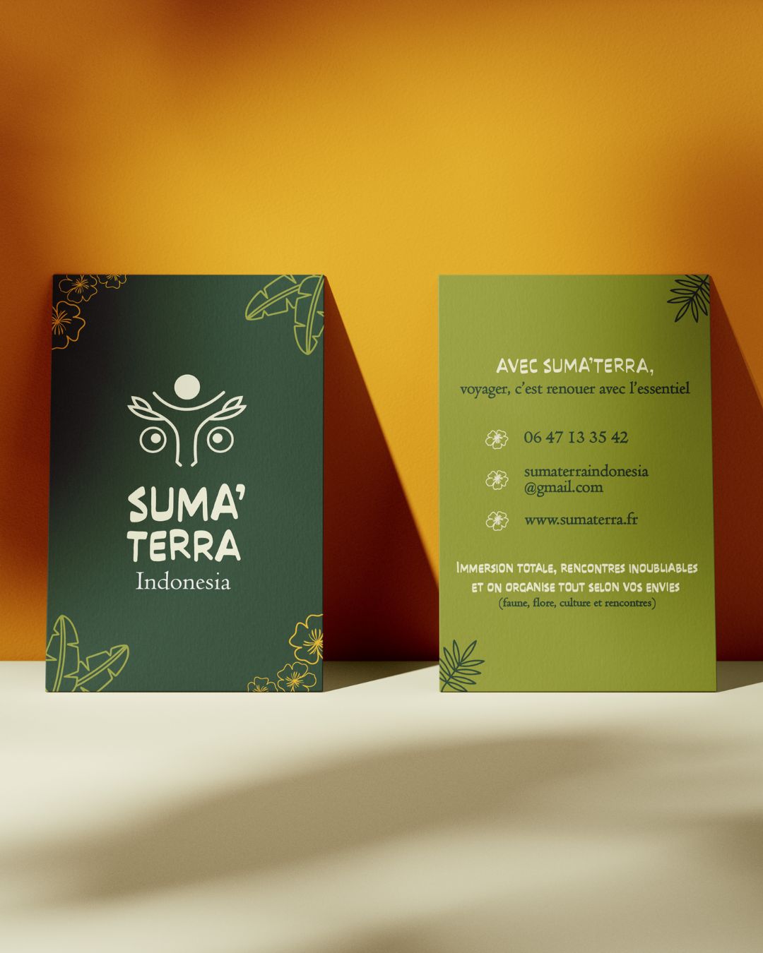 Carte de visite de Suma'terra indonesia créée par Solécla