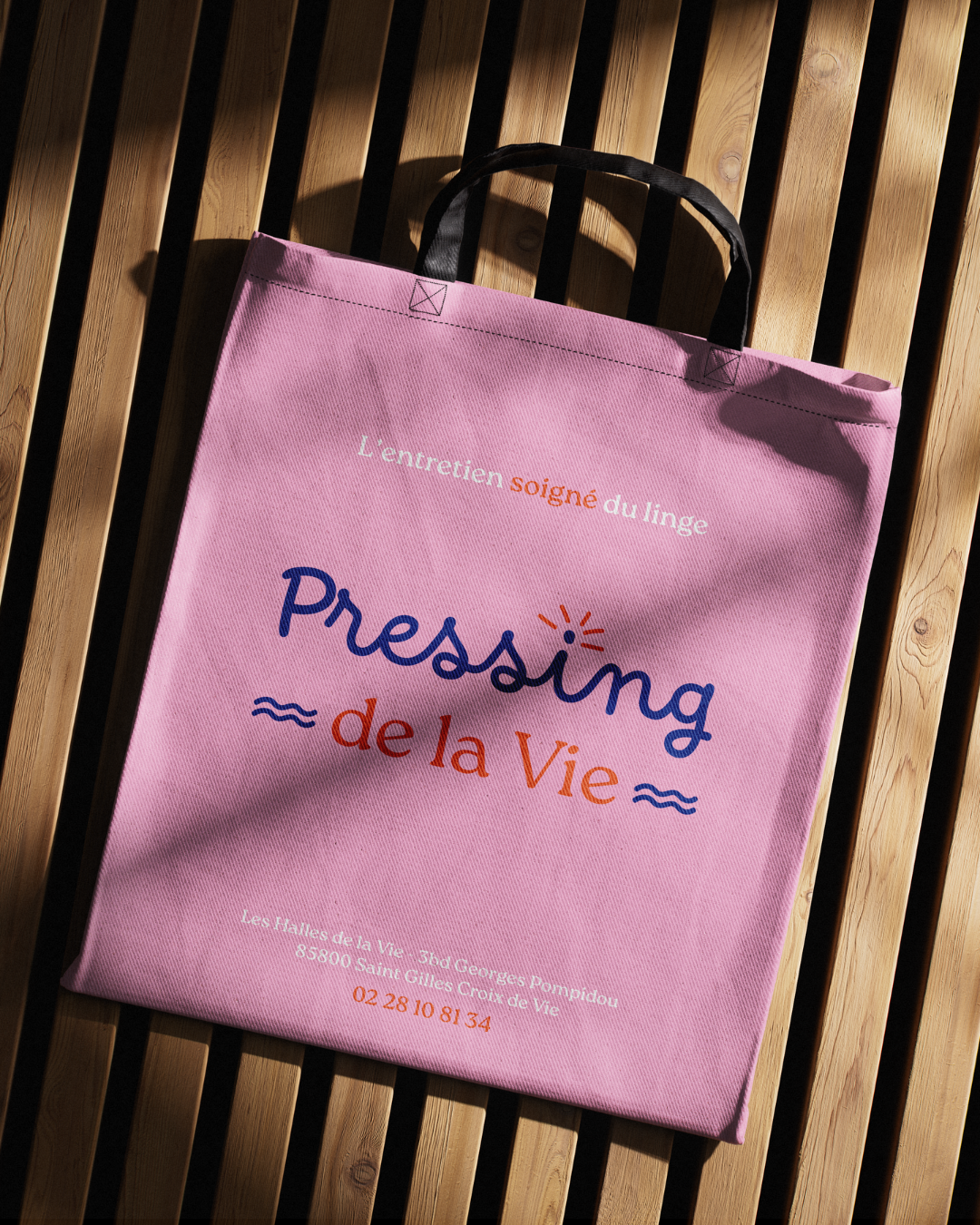 tote bag identité visuelle le pressing de la vie créé par Solécla